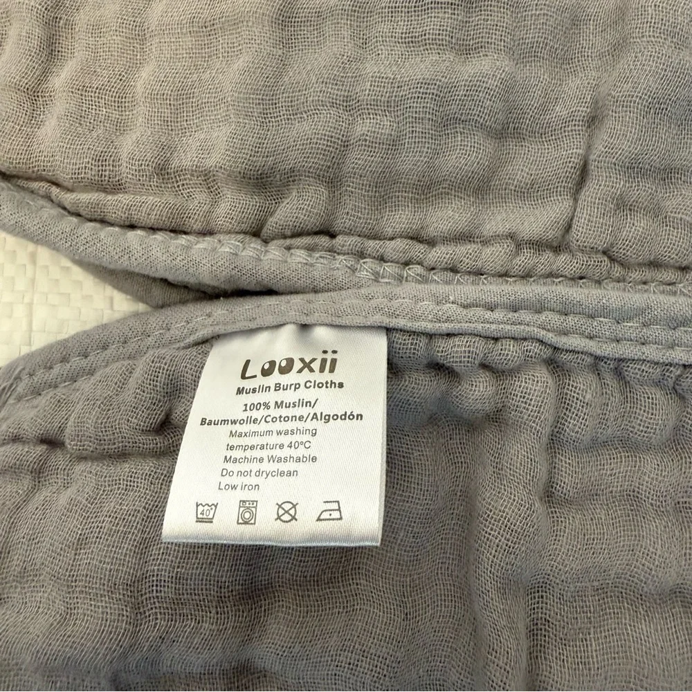 Gray Muslin Burp Cloth LOOXII